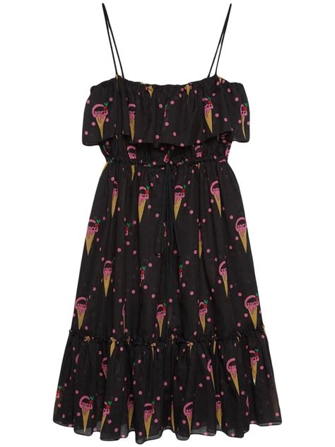 Cotton dress with Gucci ice cream print 